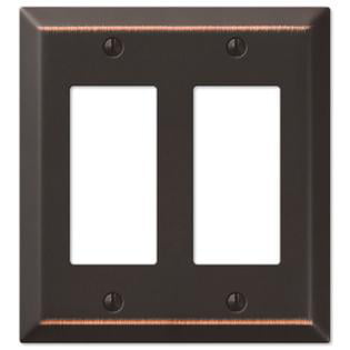 Decorative oil rubbed bronze Variety of Styles: Decorator/Duplex/Toggle / & Combo Pack of 2 Wall Plate Outlet Switch Covers by SleekLighting Size: 3 Gang Decorator 